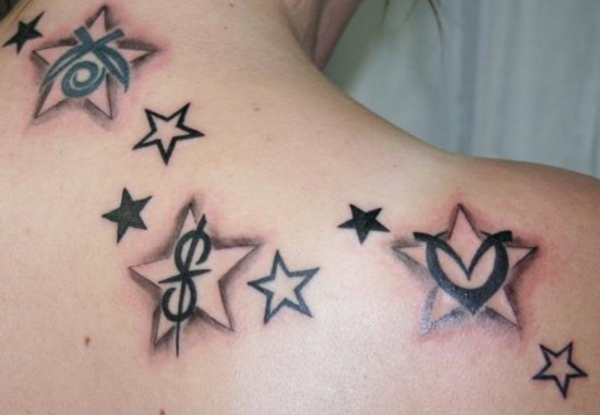 Tattoo hvězdy na zádech vzory tetování