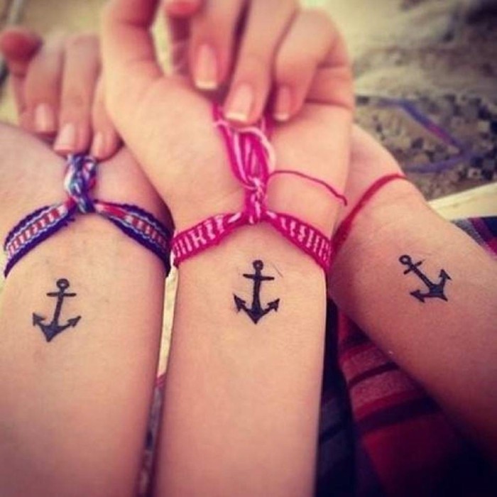 vennskap tatovering anker håndled tatovering