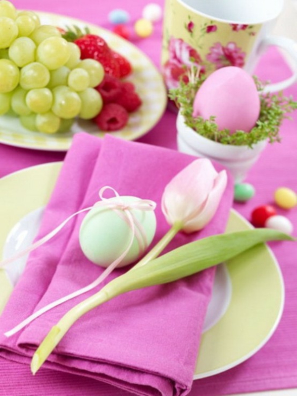 φρέσκα φρούτα πασχαλινά αυγά πολύχρωμα ροζ μοτίβα fareb Πάσχα Πάσχα