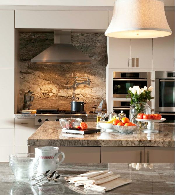 Friske køkken væg ideer lavet af marmor