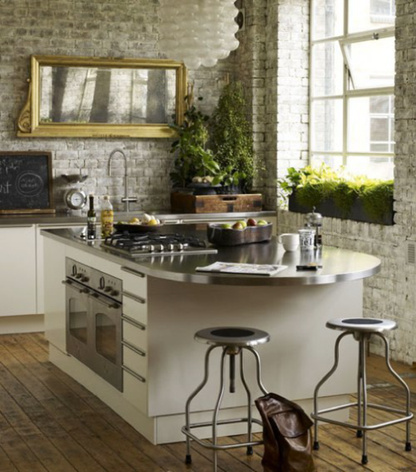 friske køkkenbord ideer natursten væg