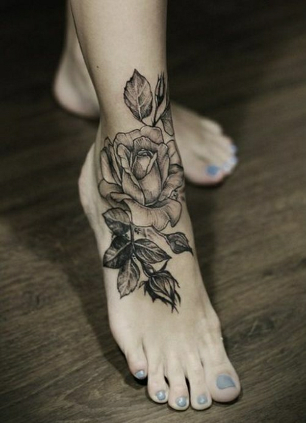 πόδια τατουάζ σχέδια τατουάζ εικόνες μαύρα τριαντάφυλλα