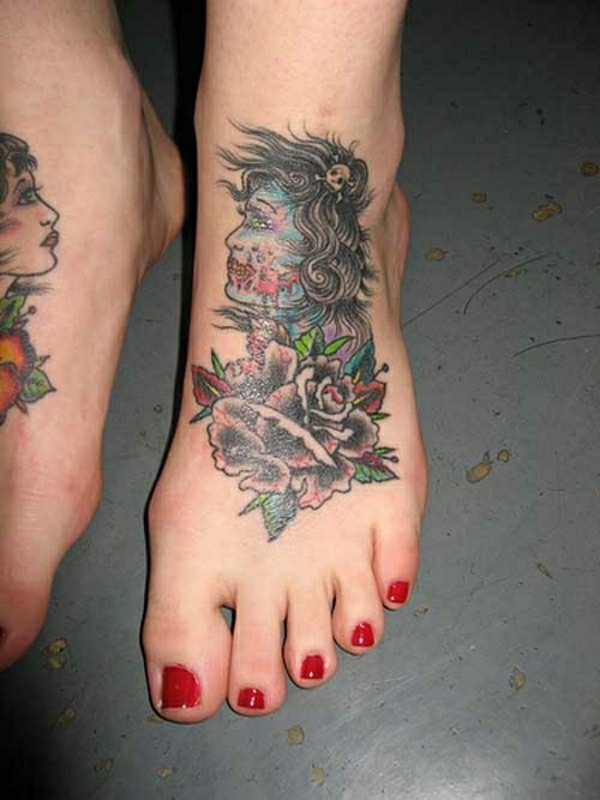 σχέδια τατουάζ πόδι τατουάζ εικόνες πρόσωπο των γυναικών