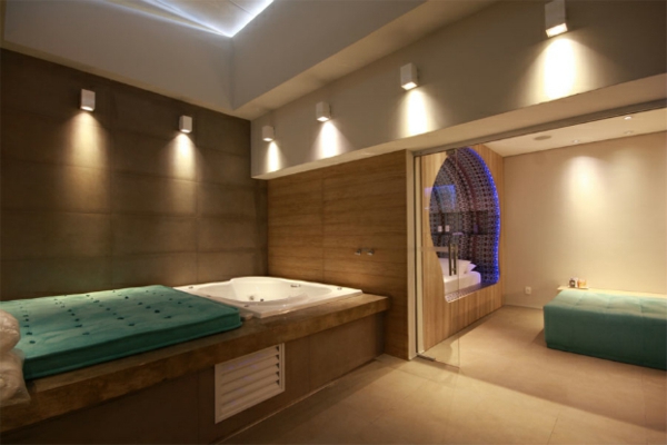 φουτουριστικό υπνοδωμάτιο σχέδια παστέλ πράσινο απλές sconces τοίχο
