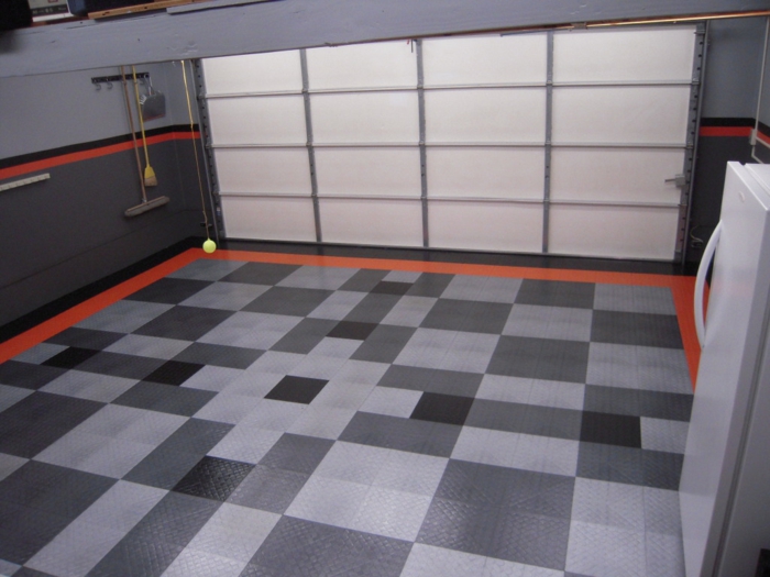garaje azulejos piso de garaje azulejo tablero de ajedrez miserable