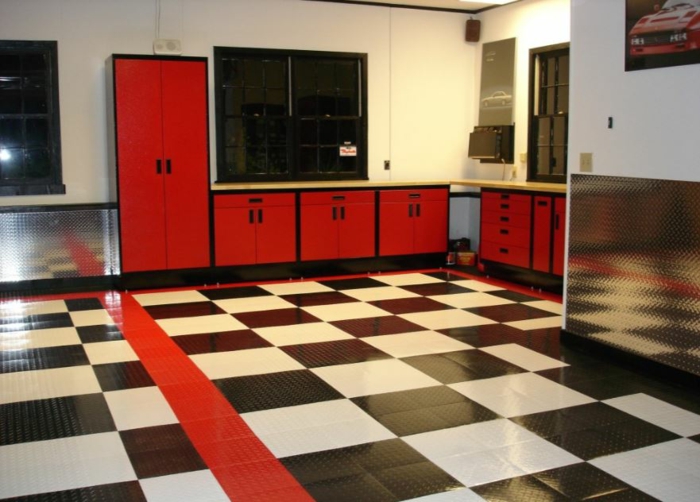 гаражни плочки гараж подови плочки шахматна дъска охрана