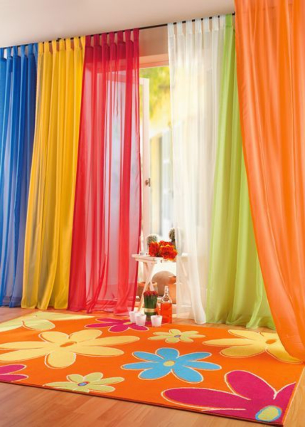 curtains decoratively colorful