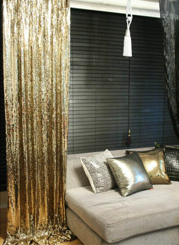 glittering curtains decorations