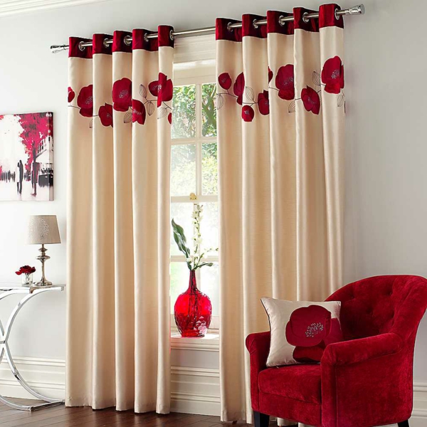 curtain decorations suggestions curtains ideas red flowers