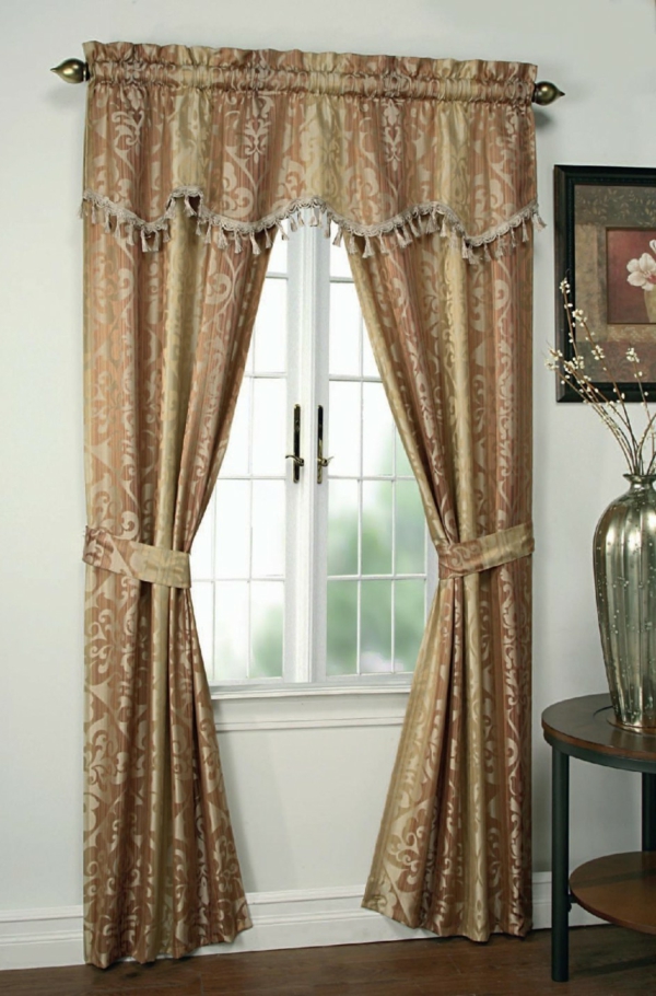 curtain decorations suggestions gold gloss patterned