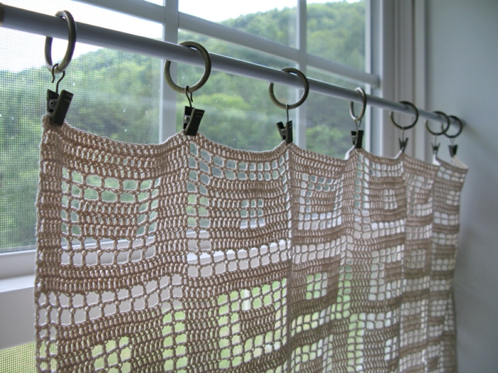 cortinas de crochet hermoso patrón ventana deco
