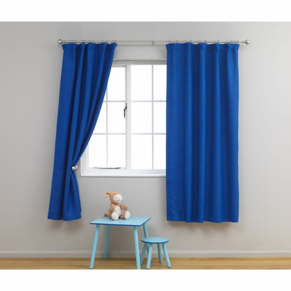 cortinas guardería azul textiles para el hogar taburete mesita de noche