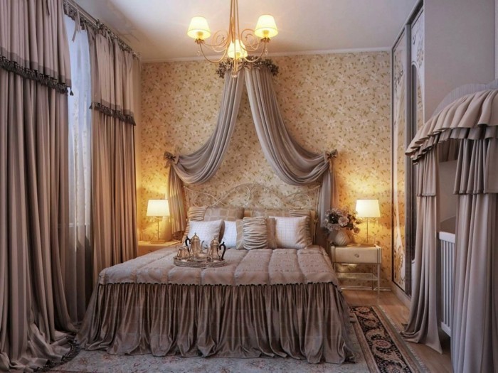窗帘卧室米色窗帘为睡眠区带来一定风格