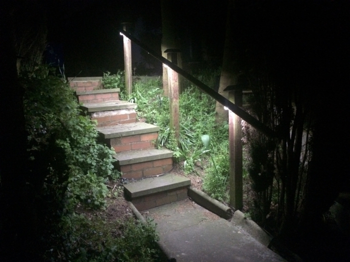 גן תאורה רעיונות מדרגות מדרגות תאורה