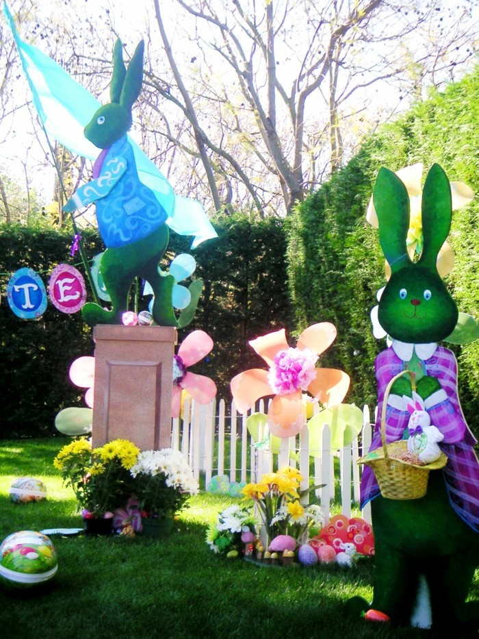 κήπο διακοσμούν το Πάσχα γιορτάζουν αστείες ιδέες διακόσμησης