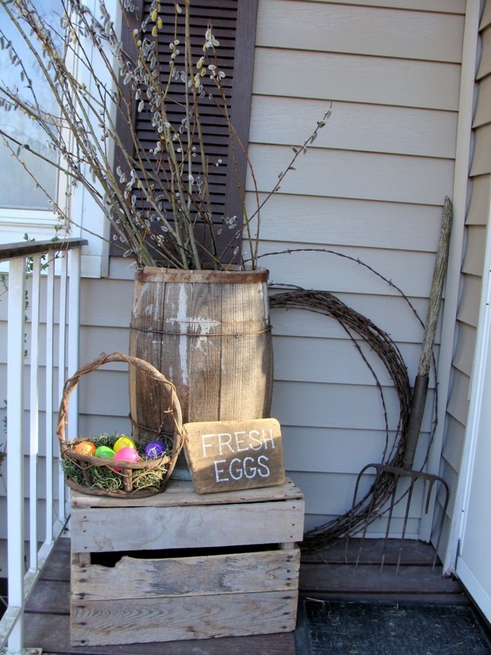 κήπος διακοσμούν Πάσχα βεράντα διακοσμητικές ιδέες Πασχαλινά αυγά
