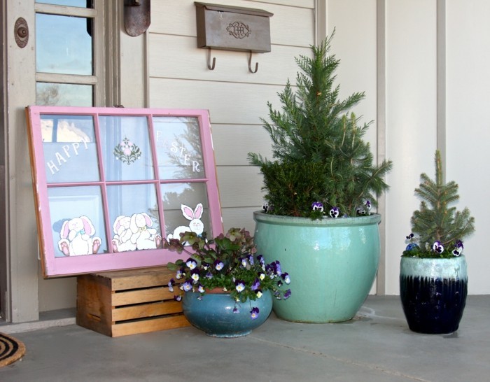 κήπο διακοσμούν με Πάσχα δημιουργικές διακοσμητικές ιδέες λουλούδι παράθυρο πλαίσιο