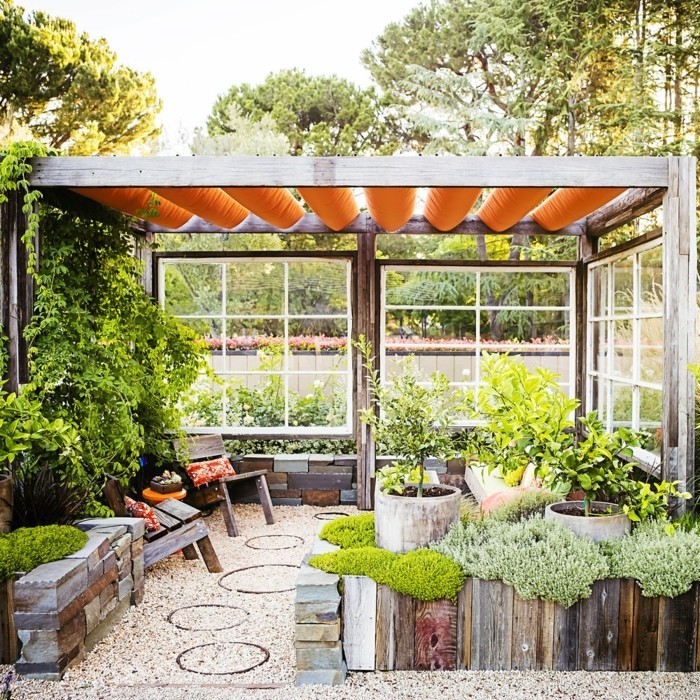 idées de conception de jardin frais salon avec du gravier et des plantes