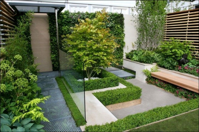 градински идеи за дизайн модерна градина стенна растителност