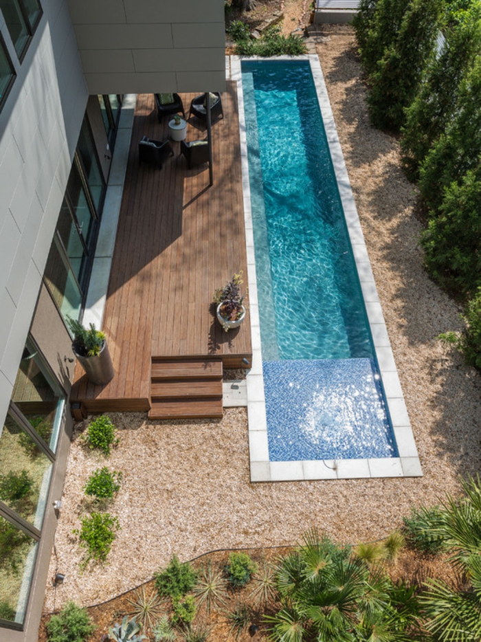zahrady design nápady bazén oblázky