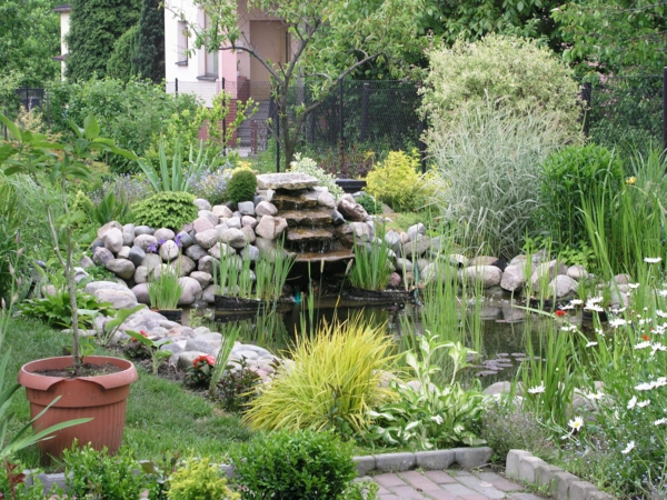 градинска форма езерце водни камъни