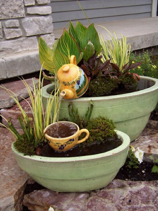 花园喷泉制作咖啡具陶瓷