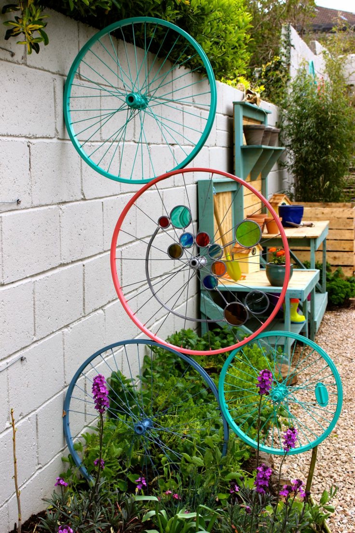 διακόσμηση ιδέες κήπου ιδέες κήπων τροχούς χρωματιστές