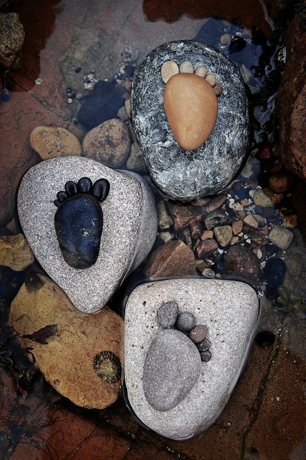 גן עיטורים אבן אבן רגליים דמויות אבן