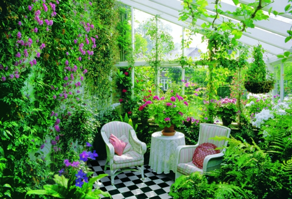 κηπουρική έπιπλα κήπου ιδέες κήπων σκάκι ματ μοτίβα δάπεδα πλακάκια αναρρίχηση φυτά