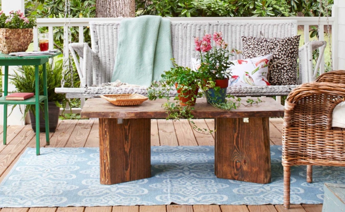 idées de jardin idées de jardin meubles de jardin meubles en bois de rotin table d'appoint décoration de table