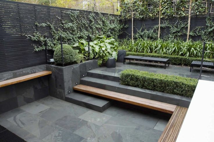 ιδέες κηπουρικής σκάλες κήπου που ταιριάζουν πλακόστρωτα πλακάκια δαπέδου