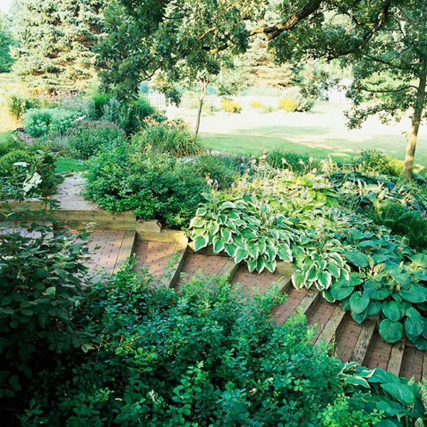 landscaping on the slope hillside ideas step walkway