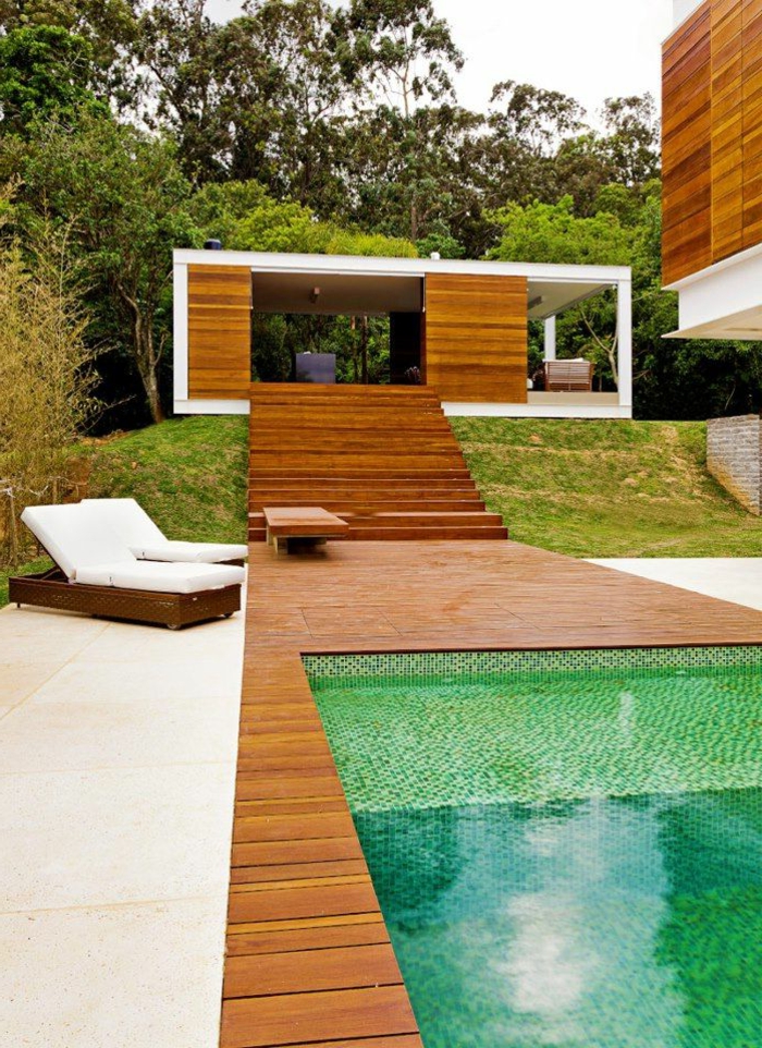 ιδέες κηπουρικής πισίνα recliner
