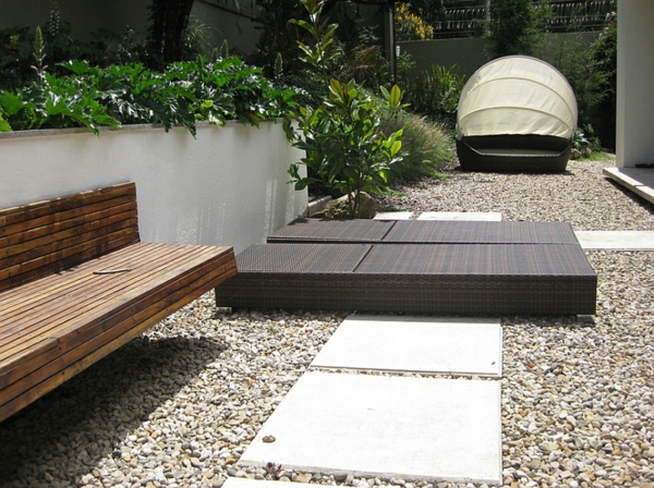 jardinage patio lit lounging banc en bois