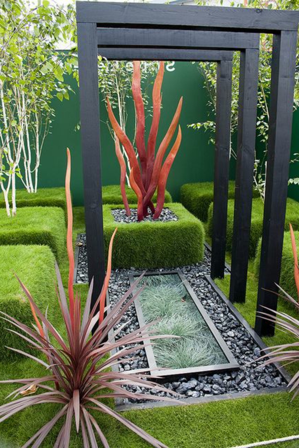 εικόνες σύγχρονες ιδέες σχεδίου κήπου δημιουργούν σύστημα νερού