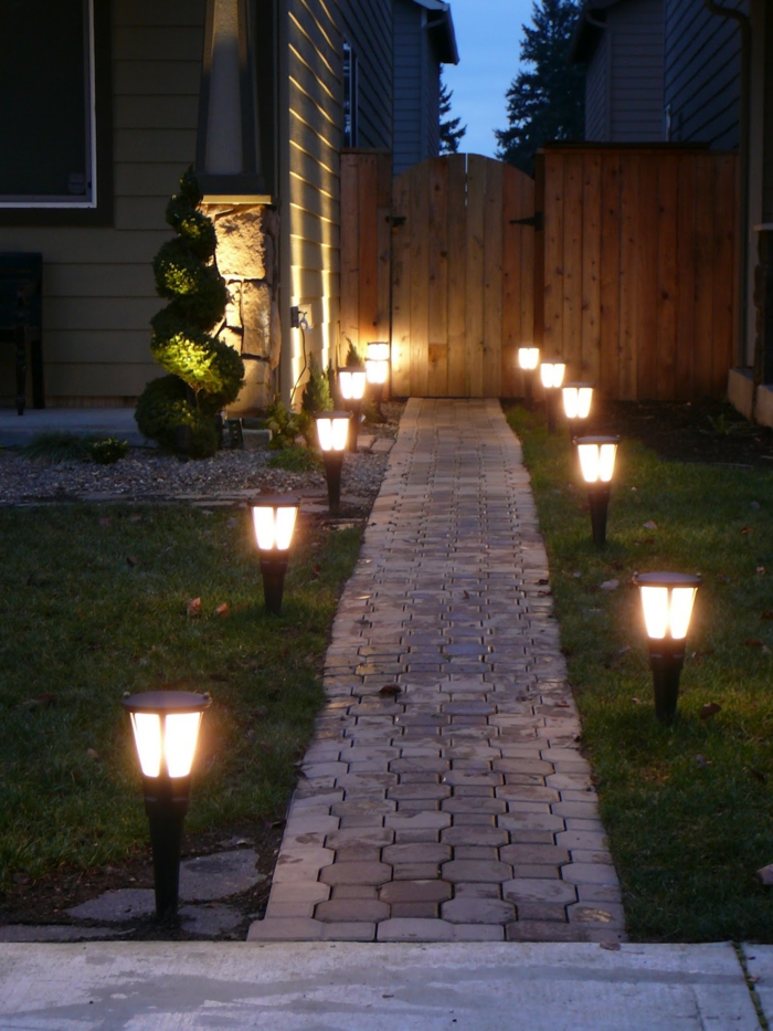 ιδέες κήπου φωτισμού διαδρομή κήπου