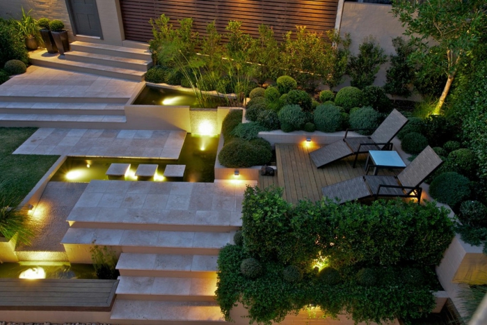 jardín ideas jardín iluminar jardín escaleras jardín plantas piso baldosas