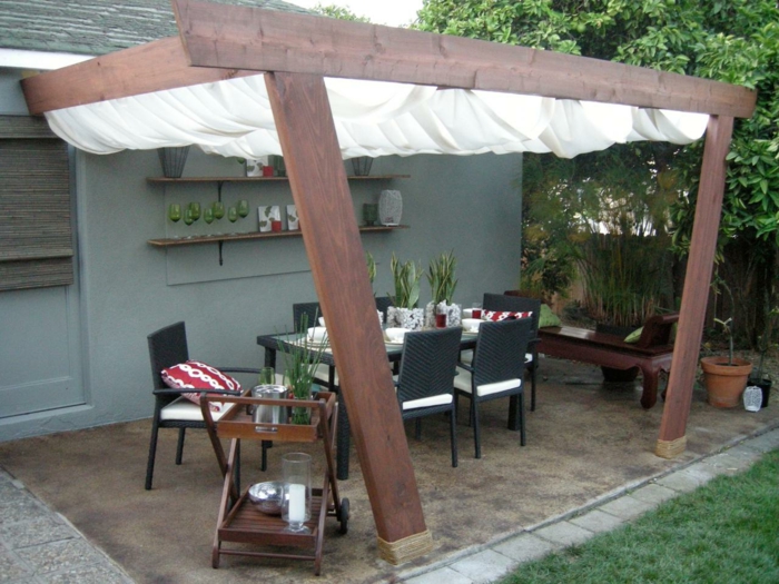 Idées de jardin pergola jardin canopy meubles de jardin étagères ouvertes