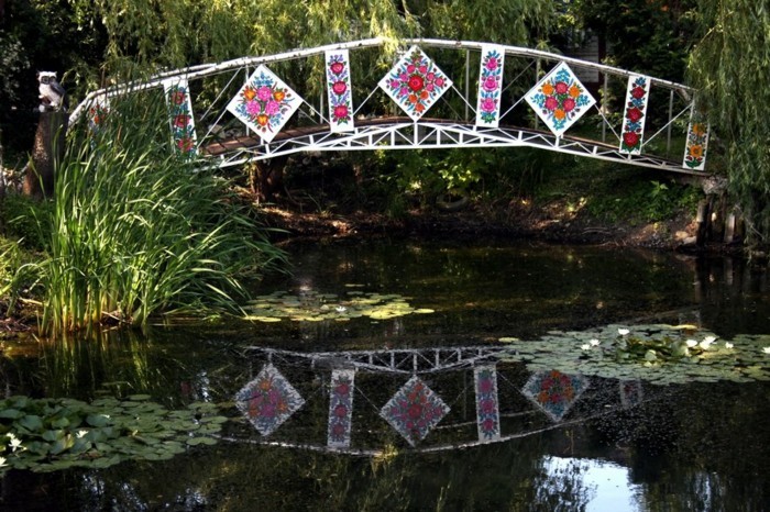 ιδέες κήπων zalipie γέφυρα deco floral μοτίβο