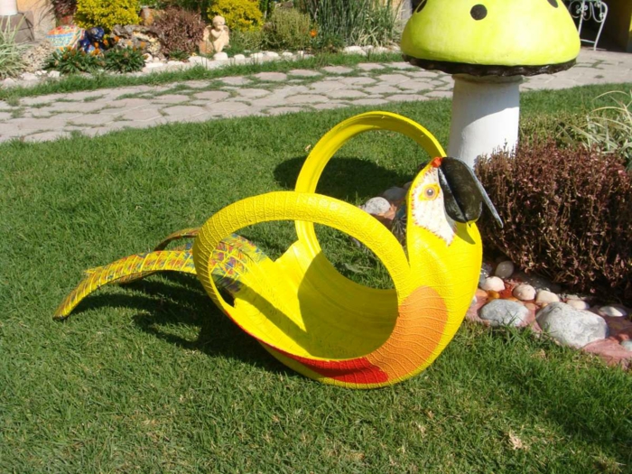 ιδέες κήπου για τον εαυτό σας κάνουν δροσερές ελαστικά αυτοκινήτων γλυπτά κήπου