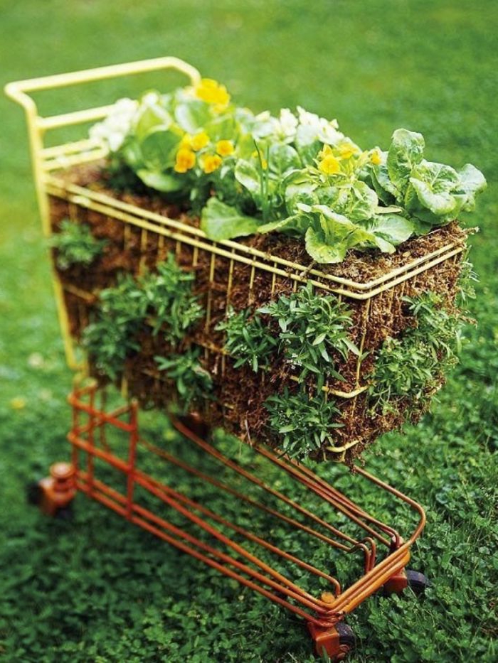 haven ideer til at gøre dig selv mini grøntsagshave indkøbskurv