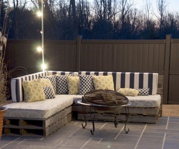 garden furniture made of europallets sofa round metal coffee table