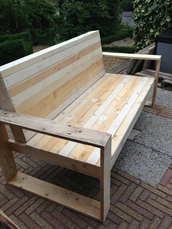 garden furniture from pallets wooden bench build yourself