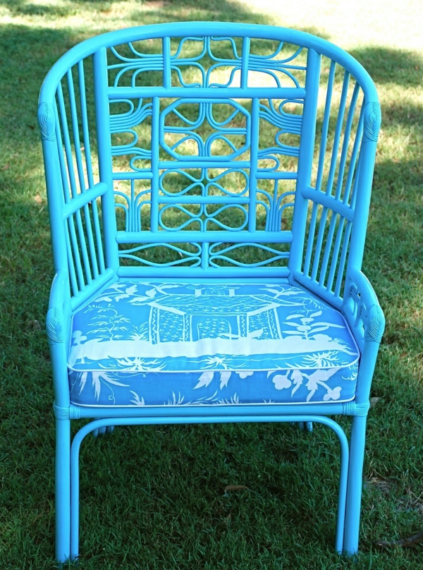 έπιπλα κήπου πολυτέλεια μπαμπού σχεδιαστής έπιπλα πολυθρόνα σε μπλε χρώμα