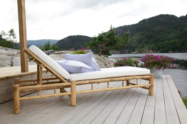 mobilier de gradina de lux bambus mobilier de designer sunlounger