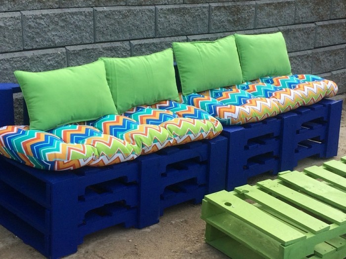 muebles de jardín en sí construir paletas de colores tiro almohada