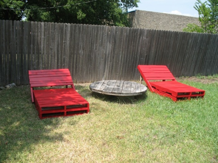 muebles de jardín para construir su propia silla reclinable pintura roja