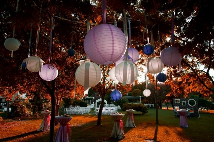 Идеи за градинска партия Елегантно сватбено тържество в градината и украсете с фенери