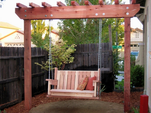 Jardin balancer vous-même construire la chaîne en bois de cerisier en métal