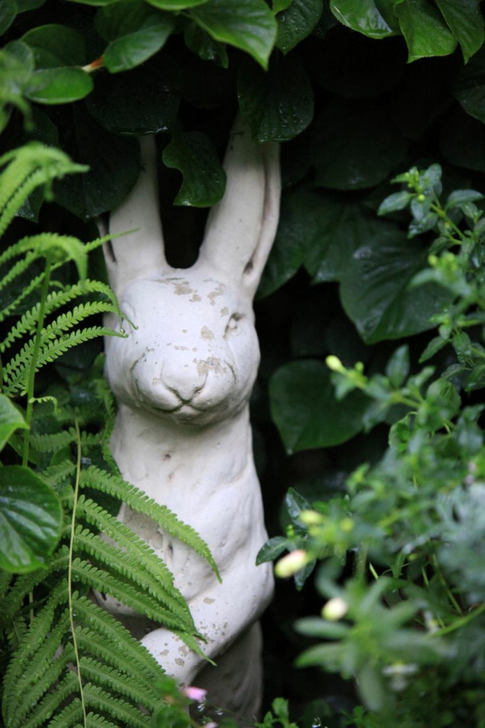 tuin sculpturen stenen bunny tuin decoreren